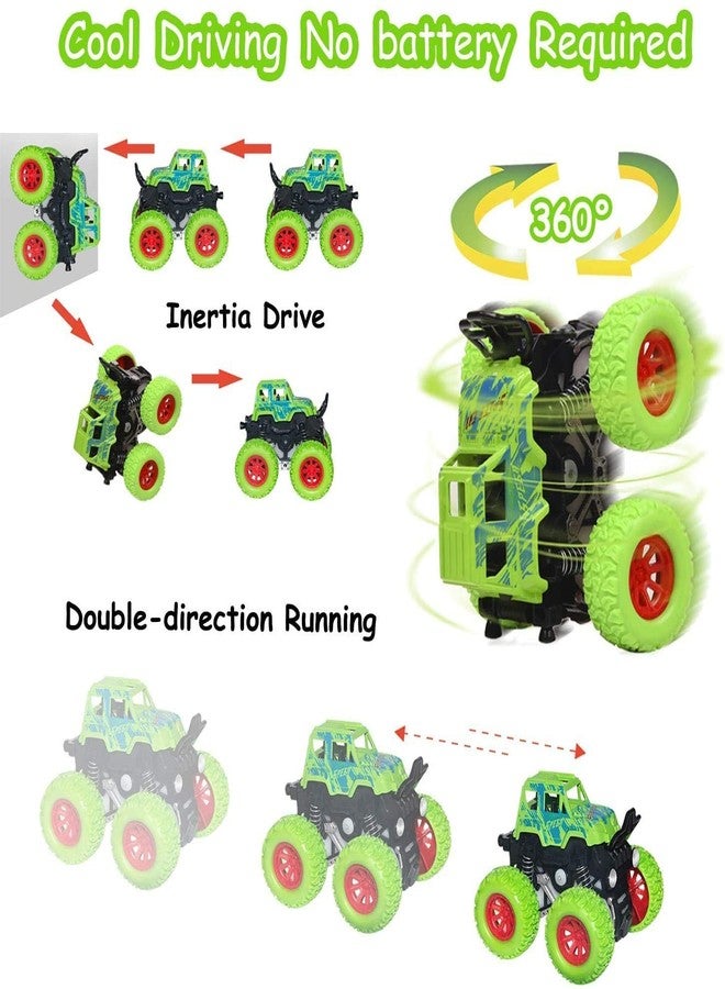 Shivsoft Pack of 2 Unbreakable Cars Toys for Boys Mini Monster Trucks 4wd Friction Powered Cars for Kids Rubber Tires Baby Boys Super Car's Blaze Truck Children Gift Toys mini Rock Truck - Image 4